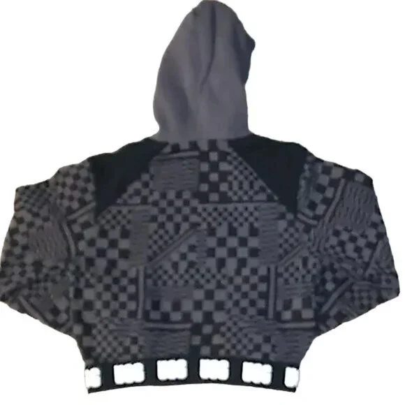 UGG Mallory Gray Checkered Cropped Hoodie - Picture 7 of 8